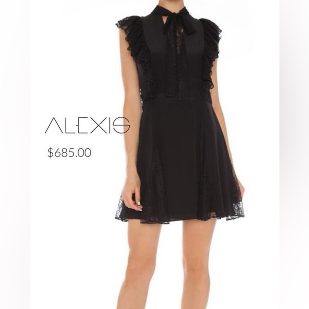 Alexis Black Dress with Lace Detail